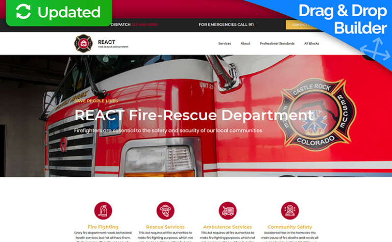 Template + Seitenbuilder "React - Feuerwehr"​